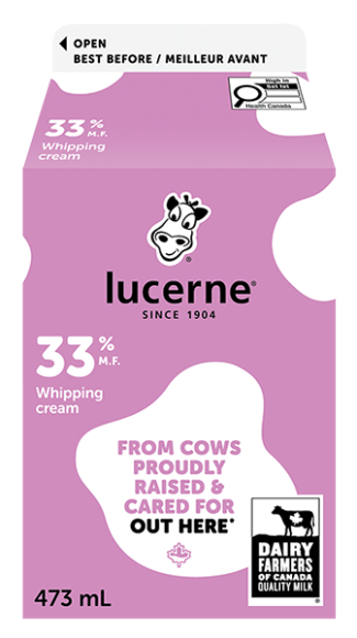 Lucerne 33% Whipping Cream 473 Milliliters