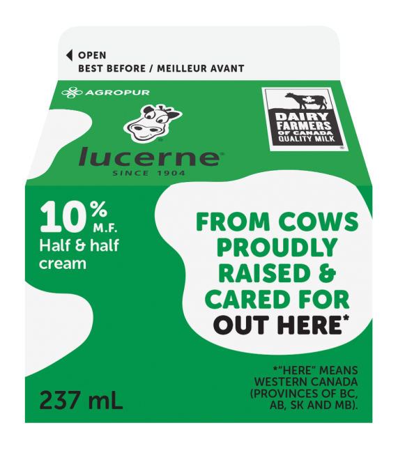 Lucerne 10% Half & Half Cream 237 Milliliters