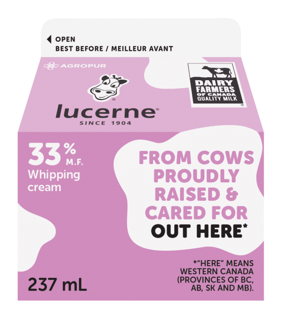 Lucerne 33% Whipping Cream 237 Milliliters