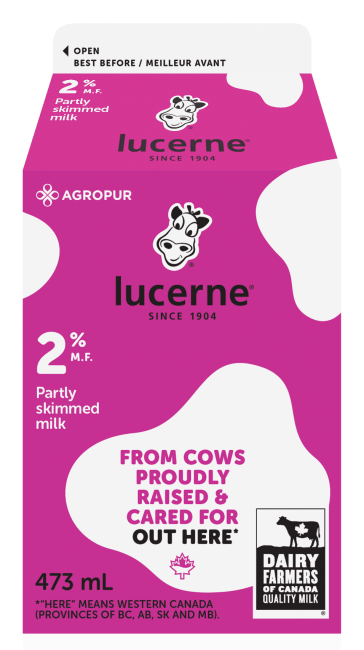 Lucerne 2% Partly Skimmed Milk 473 Milliliters