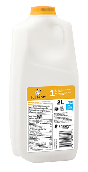 Lucerne 1% Partly Skimmed Milk 2 Liters Jug
