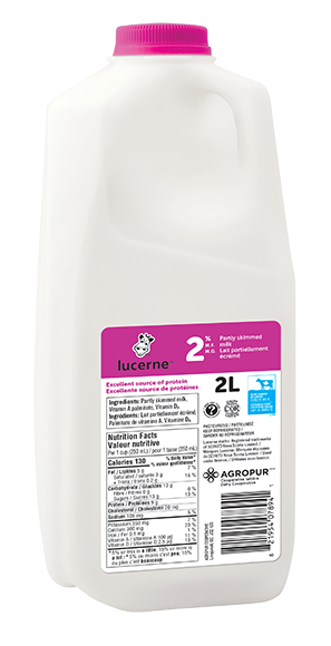 Lucerne 2% Partly Skimmed Milk 2 Liters Jug