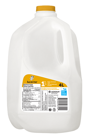 Lucerne 1% Partly Skimmed Milk 4 Liters Jug