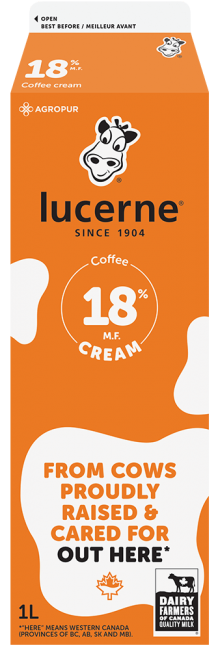 Lucerne 18% Coffee Cream 1 Liter
