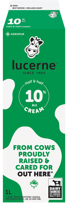 Lucerne 10% Half & Half Cream 1 Liter