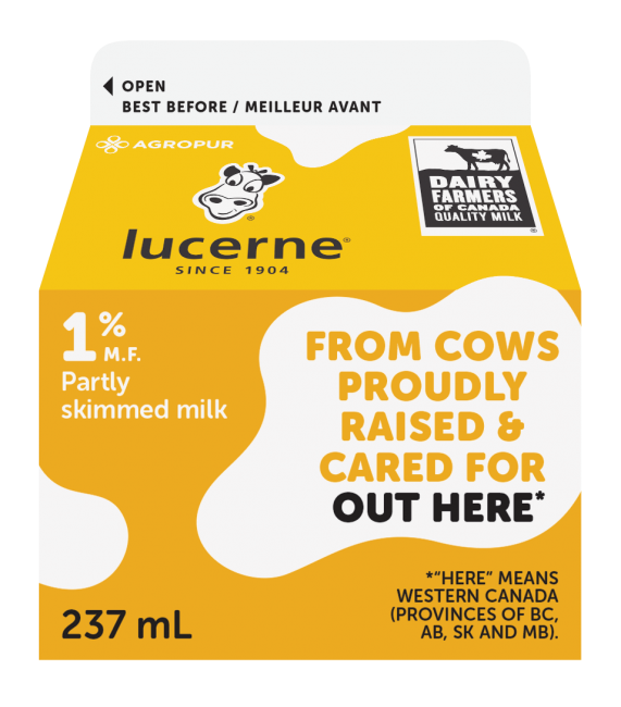 Lucerne milk 1% 237mL