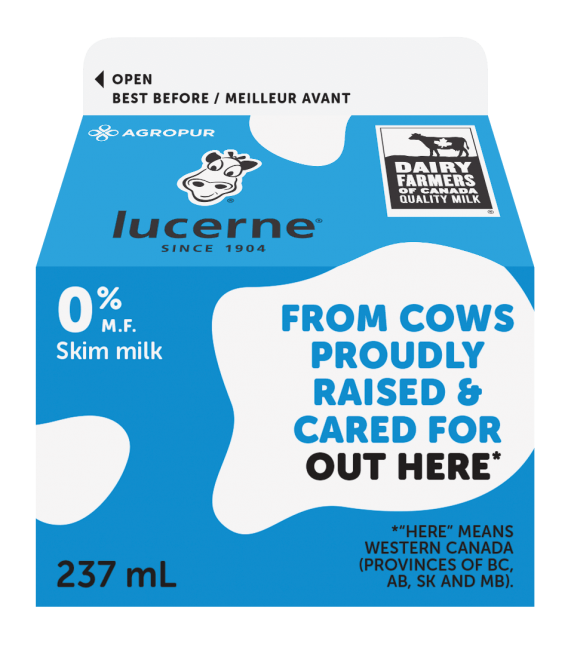 Lucerne skim milk 237mL