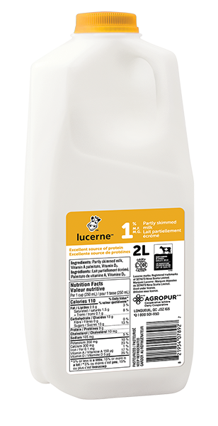 Lucerne 1% Partly Skimmed Milk 2 Liters Jug