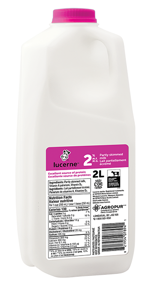 Lucerne 2% Partly Skimmed Milk 2 Liters Jug