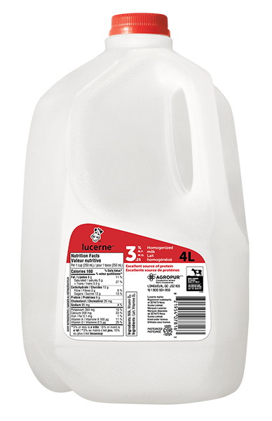 Lucerne 3.25% Homogenized Milk 4 Liters Jug