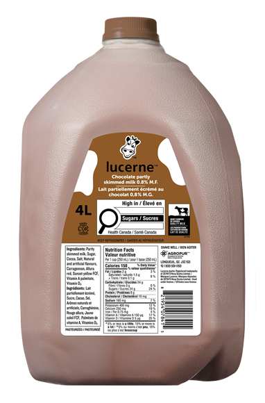 Lucerne Partly Skimmed Chocolate Milk 4 Liters Jug